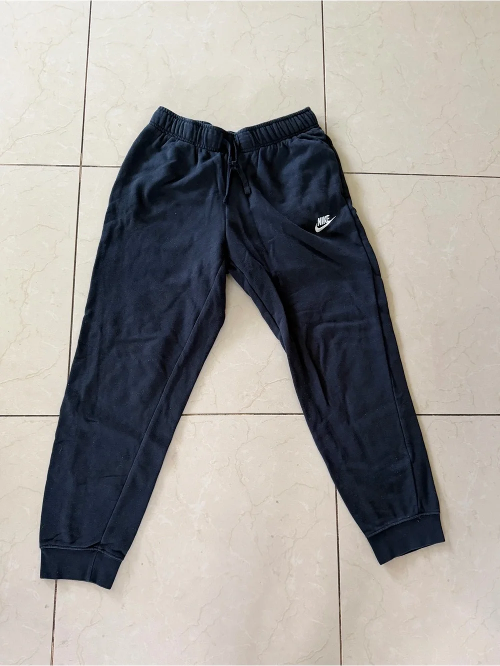 Nike Black Jogger Sweatpants with White Swoosh